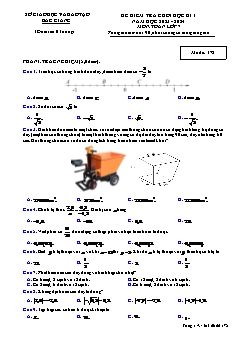 Đề kiểm tra cuối học kì I Toán 7 - Mã đề 172 - Năm học 2023-2024 - Sở GD&ĐT Bắc Giang (Có đáp án)