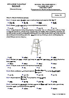 Đề kiểm tra cuối học kì I Toán 9 - Mã đề 191 - Năm học 2023-2024 - Sở GD&ĐT Bắc Giang (Có đáp án)