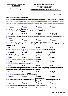 Đề kiểm tra cuối học kì I Toán 9 - Mã đề 192 - Năm học 2023-2024 - Sở GD&ĐT Bắc Giang (Có đáp án)