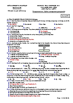 Đề kiểm tra cuối học kì I Vật lí 9 - Mã đề 291 - Năm học 2021-2022 - Sở GD&ĐT Bắc Giang (Có đáp án)