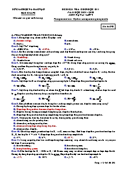 Đề kiểm tra cuối học kì I Vật lí 9 - Mã đề 292 - Năm học 2021-2022 - Sở GD&ĐT Bắc Giang (Có đáp án)