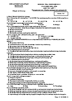 Đề kiểm tra cuối học kì II Tin học 7 - Mã đề 151 - Năm học 2022-2023 - Sở GD&ĐT Bắc Giang (Có đáp án)