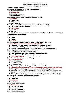 Đề kiểm tra đánh giá giáo viên Sinh học