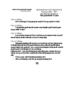 Đề kiểm tra giữa học kì II GDCD 8 - Năm học 2016-2017 - PGD Sơn Động (Có đáp án)