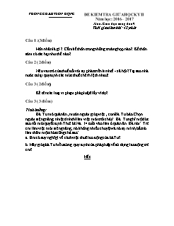 Đề kiểm tra giữa học kì II GDCD 9 - Năm học 2016-2017 - PGD Sơn Động (Có đáp án)