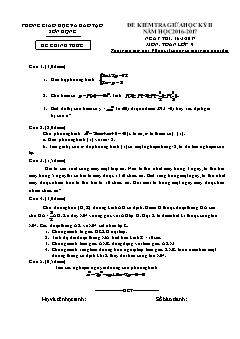 Đề kiểm tra giữa học kì II Toán 9 - Năm học 2016-2017 - PGD Sơn Động (Có đáp án)