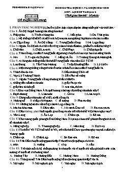 Đề kiểm tra học kì I Lịch sử và Địa lí 6 - Mã đề 601 - Năm học 2023-2024 - PGD Lục Nam (Có đáp án)