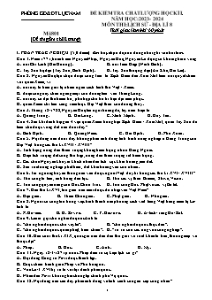 Đề kiểm tra học kì I Lịch sử và Địa lí 8 - Mã đề 801 - Năm học 2023-2024 - PGD Lục Nam (Có đáp án)