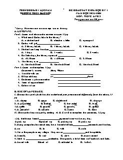 Đề kiểm tra khảo sát giữa học kì I Tiếng Anh 8 - Năm học 2023-2024 - Trường THCS Bảo Sơn (Có đáp án)