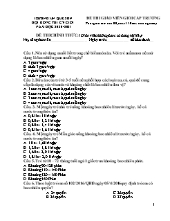 Đề thi giáo viên giỏi cấp Trường - Năm học 2020-2021 - Trường Mầm non Quế Sơn (Có đáp án)