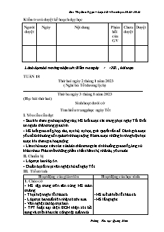 Giáo án các môn Khối 3 - Tuần 18 - Năm học 2022-2023