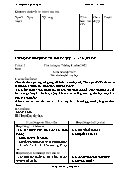 Giáo án các môn Lớp 3 - Tuần 10 - Năm học 2022-2023