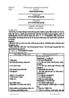 Giáo án các môn Lớp 3 - Tuần 15 - Năm học 2021-2022 - Bùi Thị Bảo Ngọc