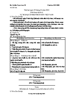 Giáo án các môn Lớp 3 - Tuần 16 - Năm học 2022-2023