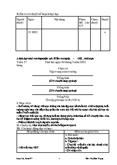 Giáo án các môn Lớp 3 - Tuần 27 - Năm học 2021-2022 - Bùi Thị Bảo Ngọc