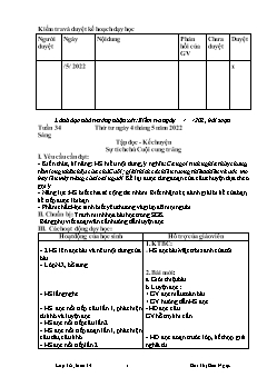 Giáo án các môn Lớp 3 - Tuần 34 - Năm học 2021-2022 - Bùi Thị Bảo Ngọc