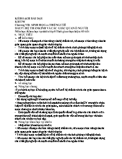 Giáo án Khoa học tự nhiên 8 (Kết nối tri thức) - Bài 37: Hệ thần kinh và các giác quan ở người