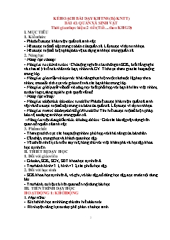 Giáo án Khoa học tự nhiên 8 (Kết nối tri thức) - Bài 43: Quần xã sinh vật