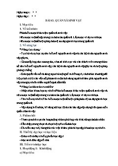 Giáo án Khoa học tự nhiên Lớp 8 (Kết nối tri thức) - Bài 43: Quần xã sinh vật
