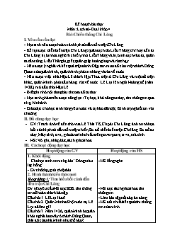 Giáo án Lịch sử và Địa lí 4 - Bài: Chiến thắng Chi Lăng