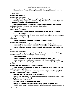 Giáo án Mầm non Khối Nhà trẻ - Chủ đề: Bé và các bạn - Năm học 2024-2025