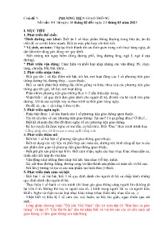 Giáo án Mầm non Lớp Chồi - Chủ đề 7: Phương tiện giao thông - Năm học 2024-2025