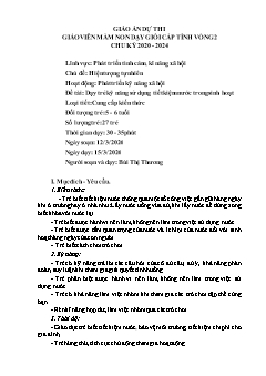 Giáo án Mầm non Lớp Lá - Chủ đề: Hiện tượng tự nhiên - Đề tài: Dạy trẻ kĩ năng sử dụng tiết kiệm nước trong sinh hoạt - Năm học 2023-2024 - Bùi Thị Thương