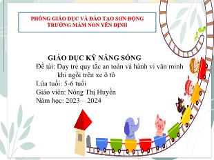 Giáo án Mầm non Lớp Lá - Đề tài: Dạy trẻ quy tắc an toàn và hành vi văn minh khi ngồi trên xe ô tô - Năm học: 2023–2024 - Nông Thị Huyền