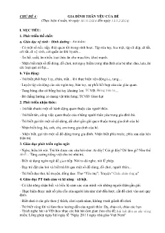 Giáo án Mầm non Lớp Nhà trẻ - Chủ đề 4: Gia đình thân yêu của bé - Năm học 2024-2025