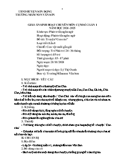 Giáo án Mầm non Lớp Nhà trẻ - Chủ đề: Con vật nuôi gần gũi - Đề tài: Truyện Con cáo - Năm học 2024-2025 - Lý Thị Oanh