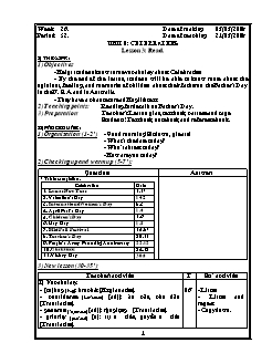 Giáo án Tiếng Anh 9 - Week 26-30 - Năm học 2007-2008