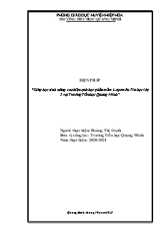 Giúp học sinh nâng cao hiệu quả học phần mềm Logo môn Tin học lớp 5 tại Trường Tiểu học Quang Minh