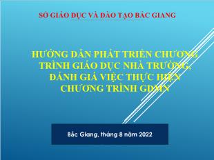 Hướng dẫn phát triển chương trình giáo dục nhà trường, đánh giá việc thực hiện chương trình giáo dục mầm non