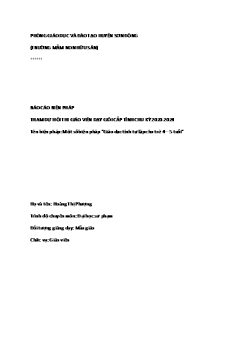 Một số biện pháp Giáo dục tính tự lập cho trẻ 4–5 tuổi