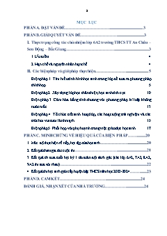 Một số biện pháp nâng cao hiệu quả công tác chủ nhiệm lớp 6 tại trường THCS Thị trấn An Châu
