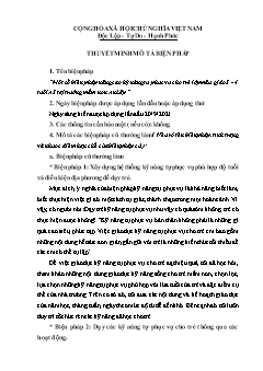 Một số biện pháp nâng cao kỹ năng tự phục vụ cho trẻ lớp mẫu giáo 3-4 tuổi A3 tại trường mầm non An Lập