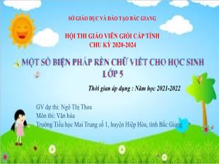 Một số biện pháp rèn luyện chữ viết cho học sinh lớp 5