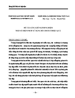 Một số biện pháp sử dụng đồ chơi có hiệu quả