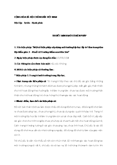 Một số biện pháp xây dựng môi trường lớp học lấy trẻ làm trung tâm lớp Mẫu giáo 3-4 tuổi A2 Trường Mầm non Vân Sơn