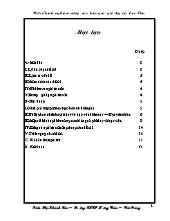Một số kinh nghiệm nâng cao hiệu quả giờ dạy và học Văn