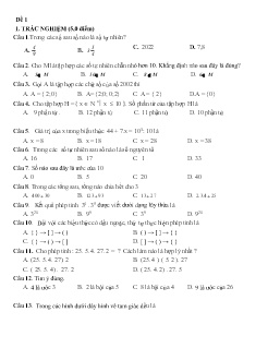 10 Đề ôn tập kiểm tra giữa học kì I Toán 6