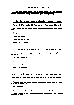 154 Câu hỏi ôn tập môn Vật lí lớp 9