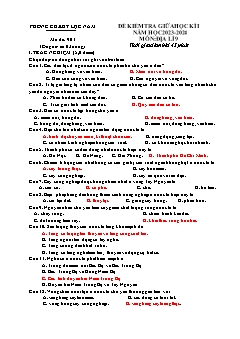 2 Đề kiểm tra giữa học kì I Địa lí 9 - Năm học 2023-2024 - PGD Lục Nam (Có đáp án)