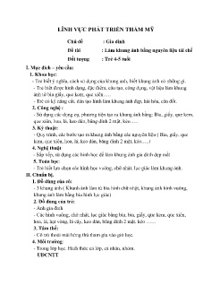 Bài giảng Mầm non Lớp Chồi - Chủ đề: Gia đình - Đề tài: Làm khung ảnh bằng nguyên liệu tái chế