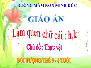 Bài giảng Mầm non Lớp Lá - Chủ đề: Thực vật - Bài: Làm quen chữ cái h, k - Trường Mầm non Minh Đức