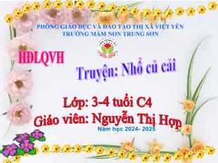 Bài giảng Mầm non Lớp Mầm - Truyện: Nhổ củ cải - Năm học 2024-2025 - Nguyễn Thị Hợp