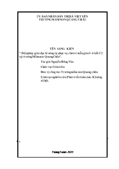 Biện pháp giáo dục kĩ năng tự phục vụ cho trẻ mẫu giáo 3-4 tuổi C2 tại trường Mầm non Quang Châu