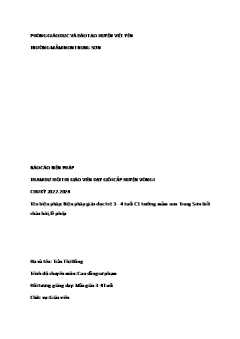 Biện pháp giáo dục trẻ 3-4 tuổi C1 trường mầm non Trung Sơn biết chào hỏi, lễ phép