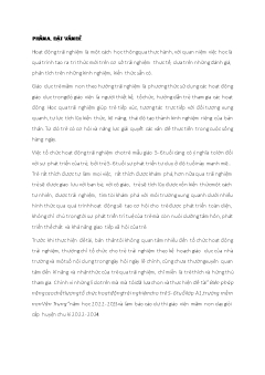 Biện pháp nâng cao chất lượng tổ chức hoạt động trải nghiệm cho trẻ 5-6 tuổi lớp A1, trường mầm non Vân Trung