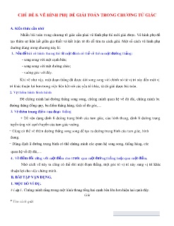 Đề cương ôn tập Toán 8 - Chuyên đề 8: Vẽ hình phụ thuộc đề giải Toán trong chương tứ giác